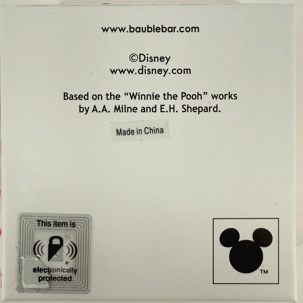 Disney BaubleBar Eeyore Heart Stud Earrings Winnie the Pooh Enamel Gold Tone NEW